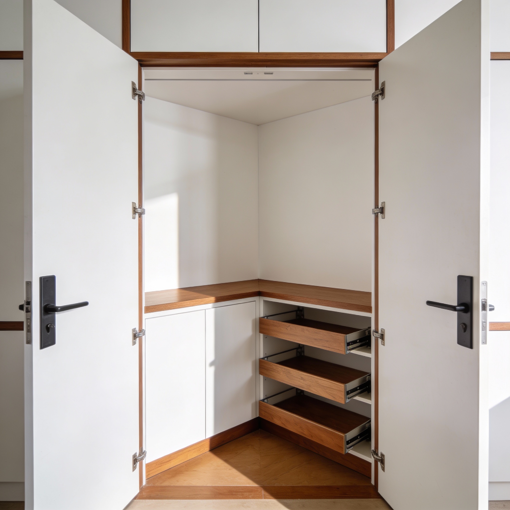 Corner wardrobe design